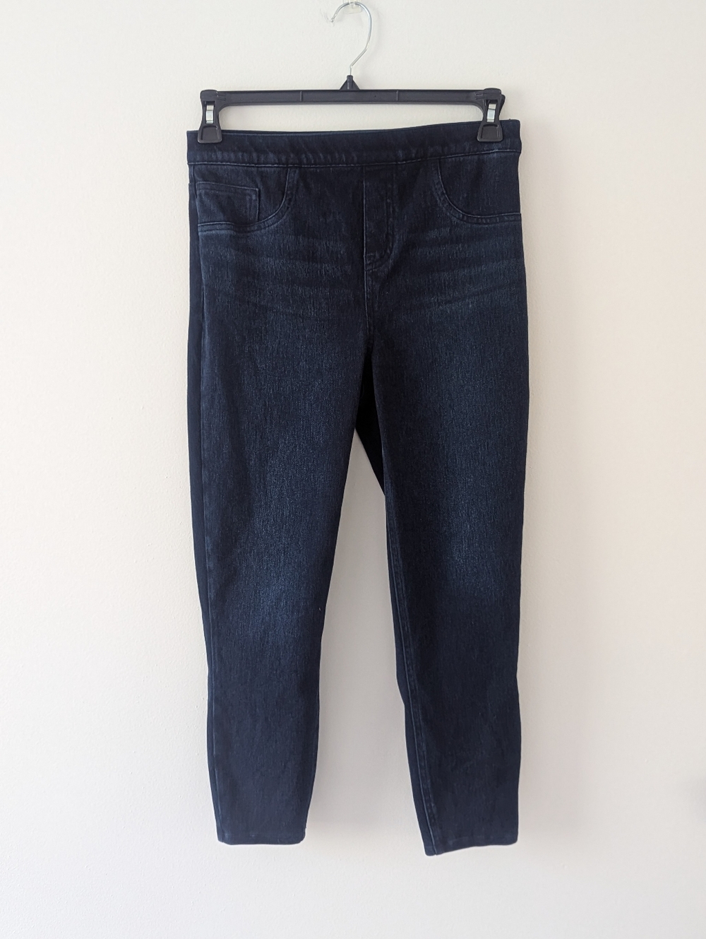 SPANX Women's Jean-ish Ankle Leggings Size Large Pull On Dark Wash